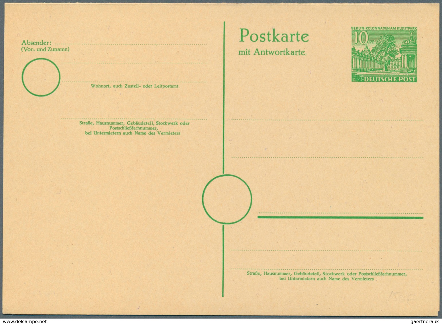 32544 Berlin - Ganzsachen: 1948/1967. Spannende Sammlung von 109 nur versch. POSTKARTEN, oft doppelt gesam