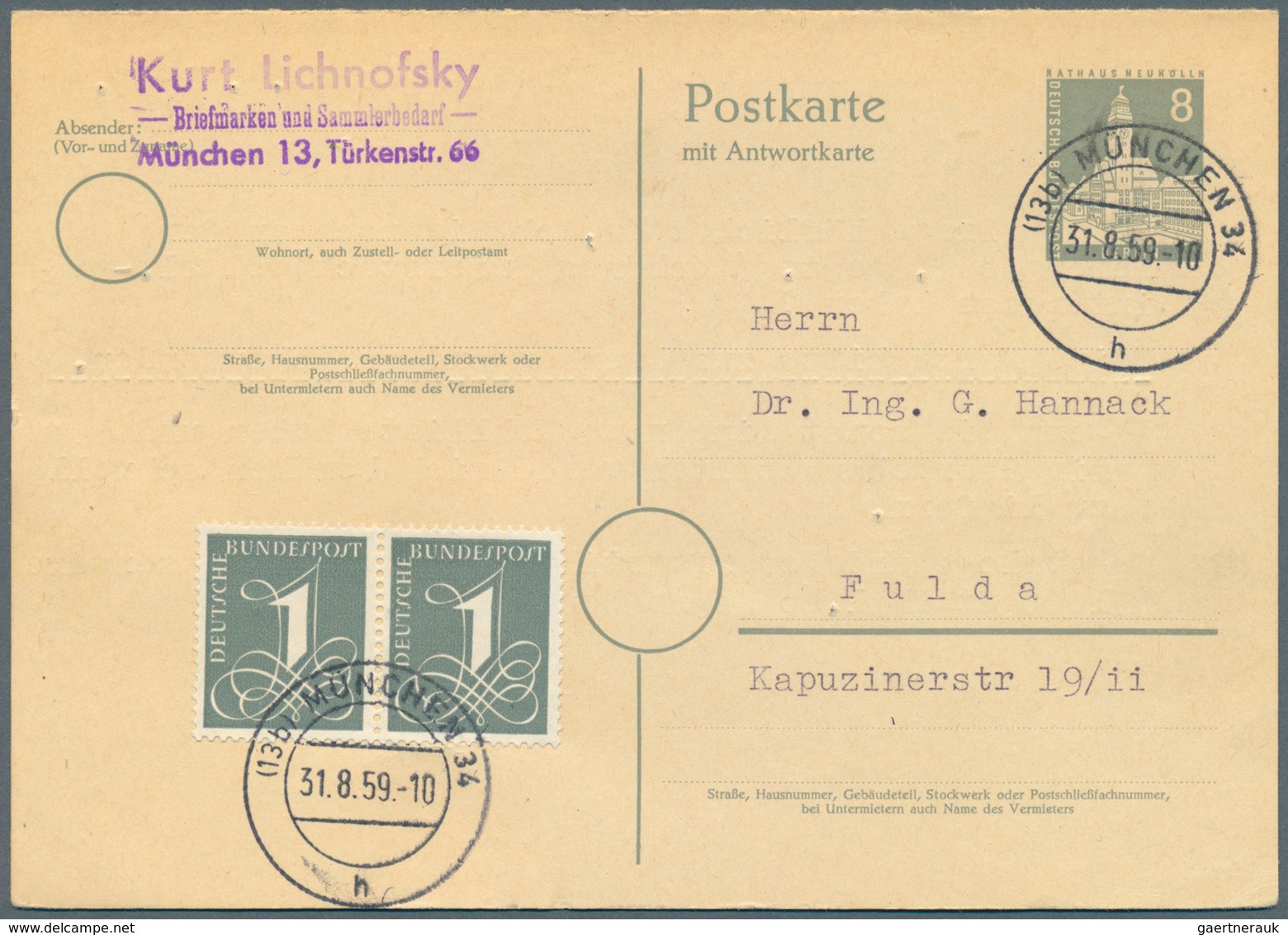 32545 Berlin - Ganzsachen: 1948/1959. Sammlung Von 33 Postkarten Und Luftpostfaltbriefen, Gebraucht Oder U - Andere & Zonder Classificatie