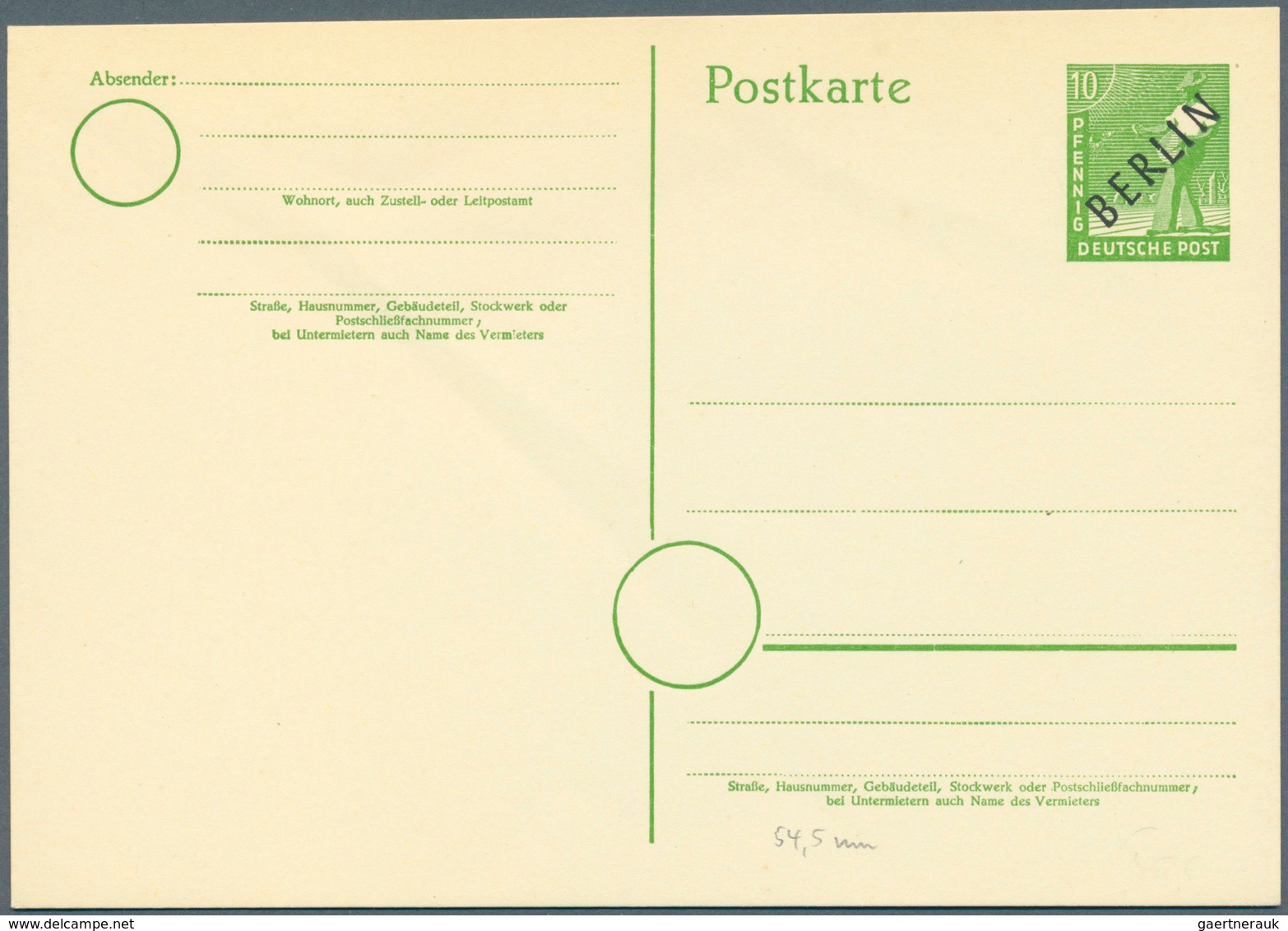 32546 Berlin - Ganzsachen: 1948/1956. Sammlung Von 33 Postkarten Und LP-Faltbriefen. Überwiegend Ungebrauc - Sonstige & Ohne Zuordnung