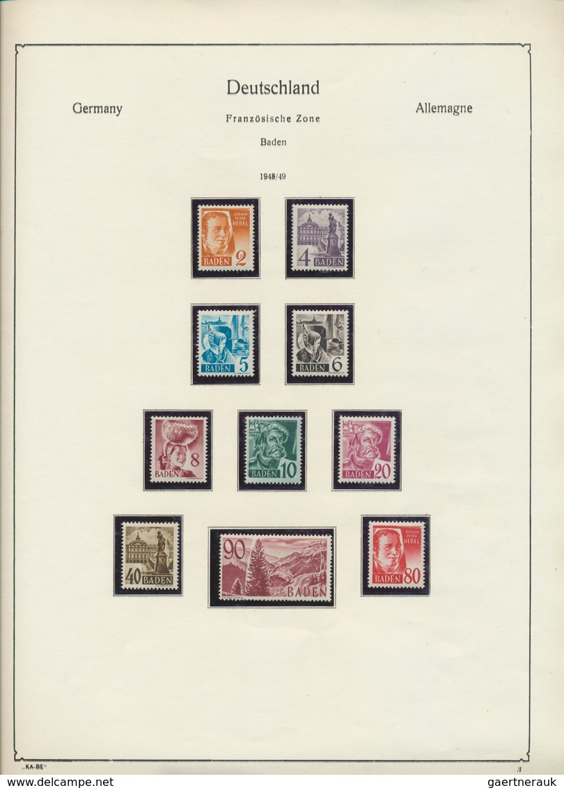32562 Französische Zone: 1945/1949, In Den Hauptnummern Komplette Sammlung Auf KA/BE-Vordruck, Durchgehend - Andere & Zonder Classificatie