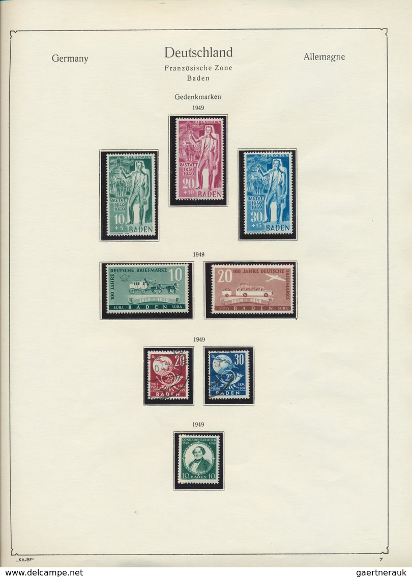 32562 Französische Zone: 1945/1949, In Den Hauptnummern Komplette Sammlung Auf KA/BE-Vordruck, Durchgehend - Andere & Zonder Classificatie