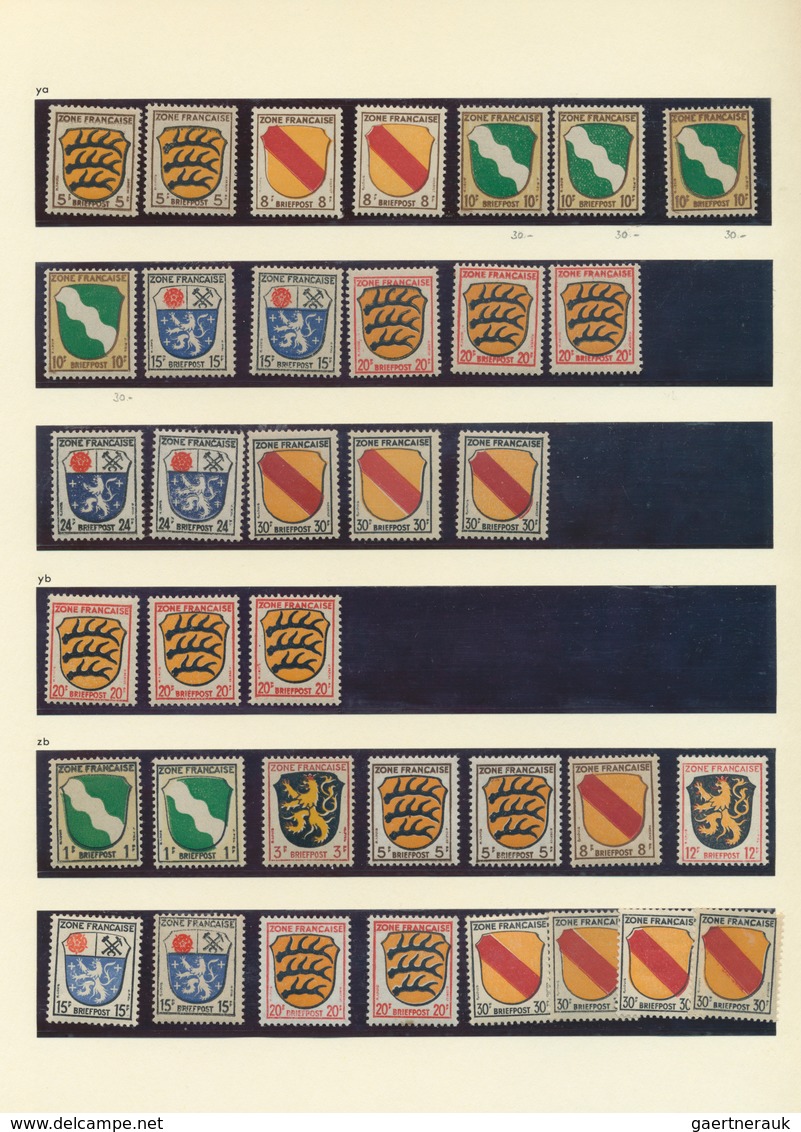 32564 Französische Zone: 1945/1949, Postfrisch/ungebrauchte Spezial-Sammlungspartie Auf Blanko-Blättern, M - Andere & Zonder Classificatie