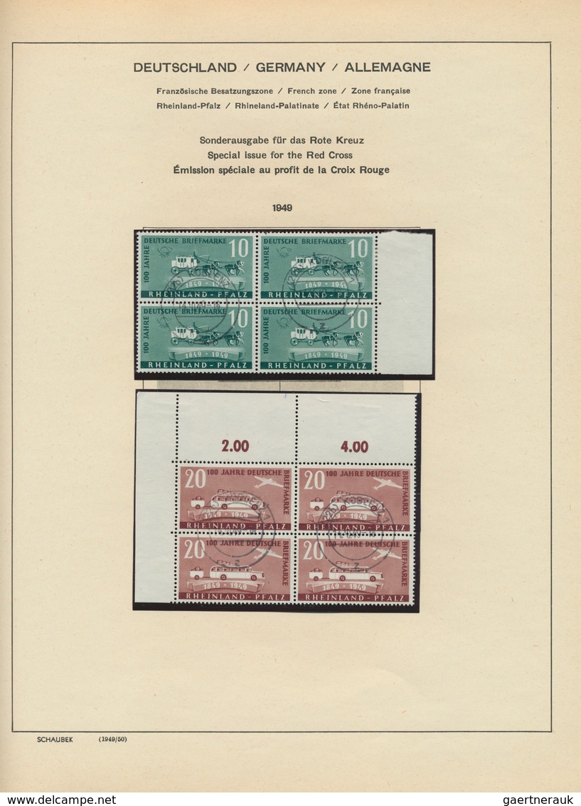 32567 Französische Zone: 1945/1949, Sauber Gestempelte Sammlung Auf Altem Schaubek-Vordruck Ab Allg. Ausga - Andere & Zonder Classificatie