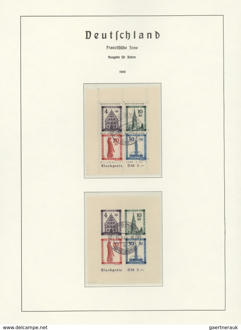 32575 Französische Zone: 1946 - 1949, Komplette Sammlung Ohne Konstanz II Und Zwangszuschlagsmarken, Saube - Andere & Zonder Classificatie