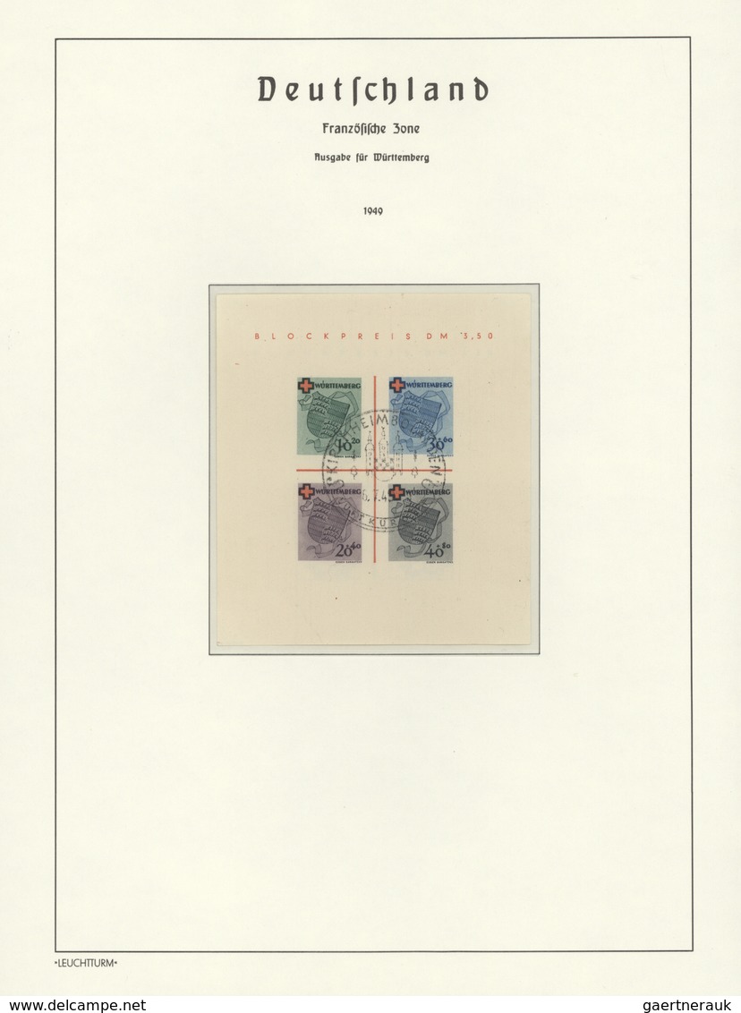 32575 Französische Zone: 1946 - 1949, Komplette Sammlung Ohne Konstanz II Und Zwangszuschlagsmarken, Saube - Andere & Zonder Classificatie