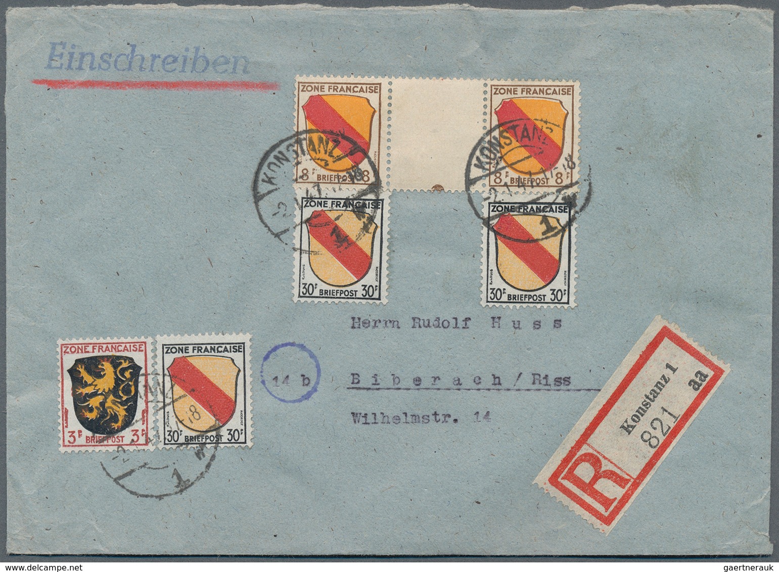 32576 Französische Zone: 1946/1949, vielseitige Partie von ca. 150 Briefen und Karten, meist gelaufene Pos