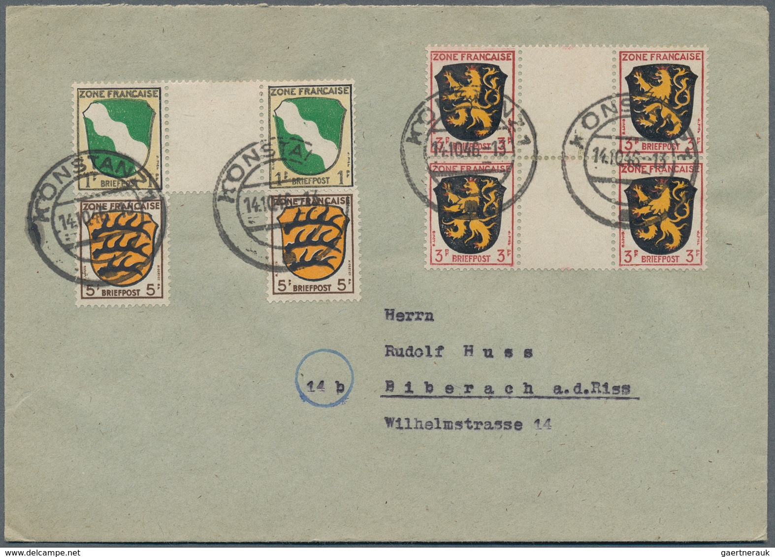 32576 Französische Zone: 1946/1949, vielseitige Partie von ca. 150 Briefen und Karten, meist gelaufene Pos