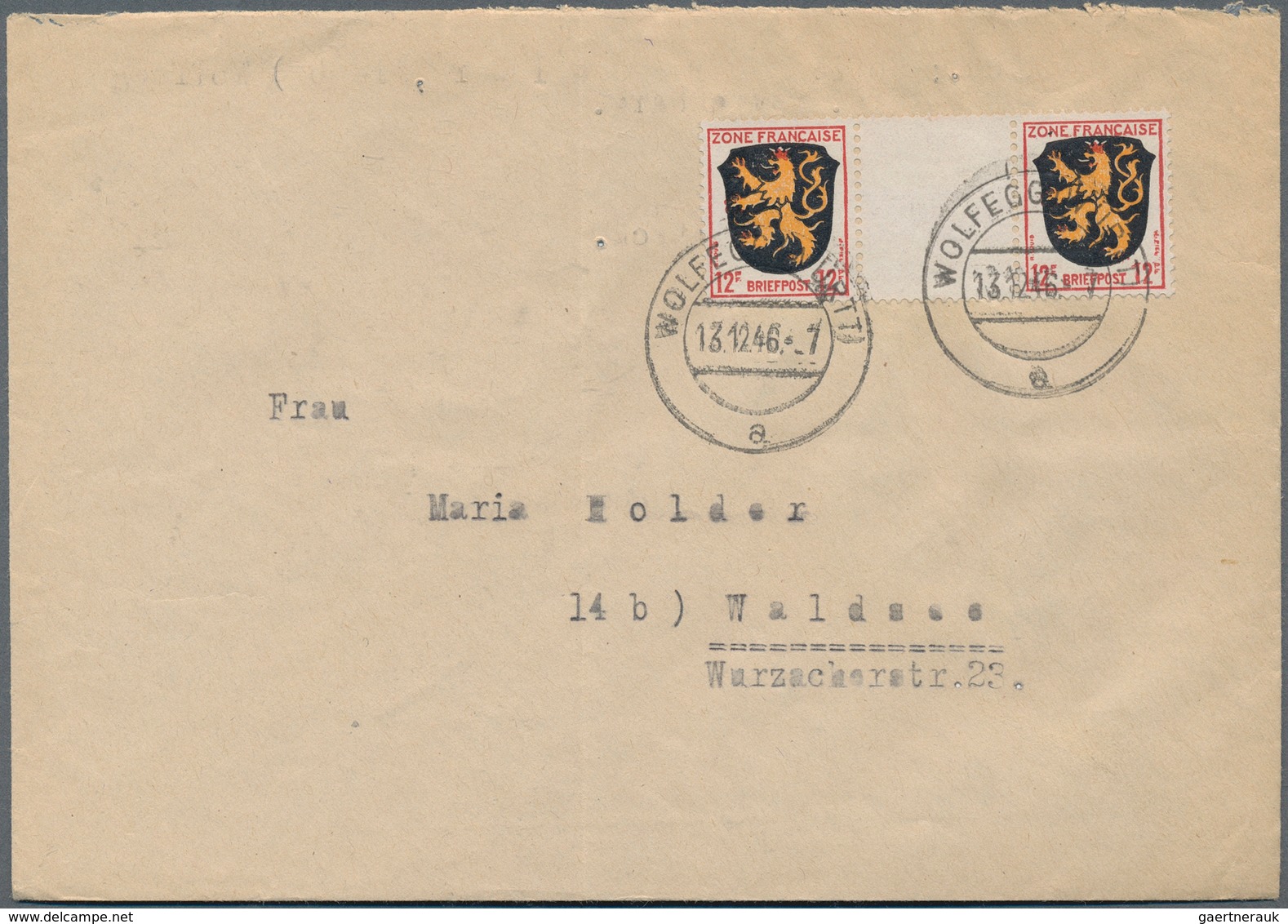 32576 Französische Zone: 1946/1949, vielseitige Partie von ca. 150 Briefen und Karten, meist gelaufene Pos