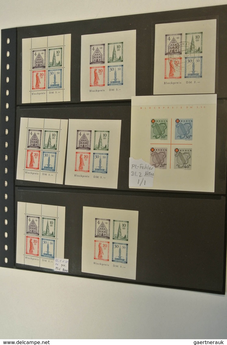 32578 Französische Zone: 1947-1949. Postfrische Sammlung "Französische Zone 1947-49" Auf Steckkarten. Mit - Andere & Zonder Classificatie