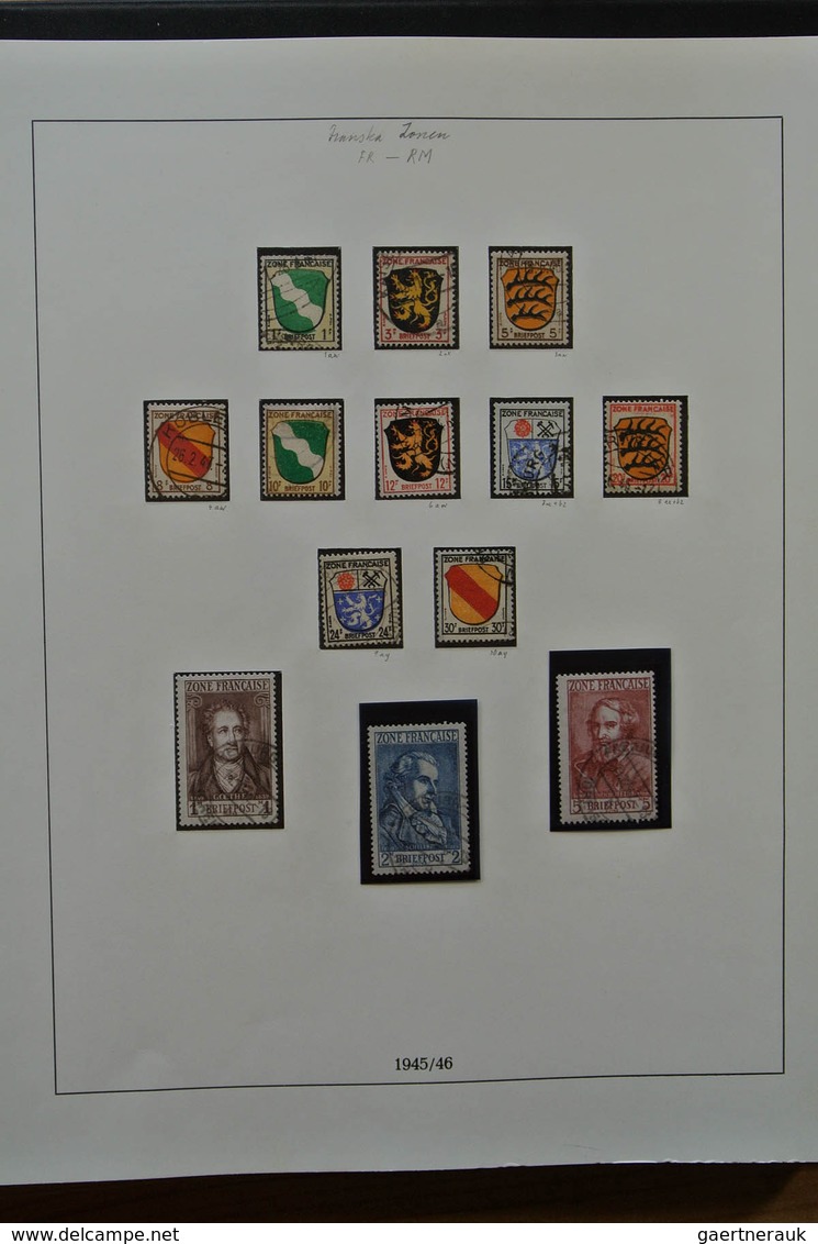 32589 Saarland und OPD Saarbrücken: 1945-1959. Very well filled, MNH, mint hinged and used collection Saar