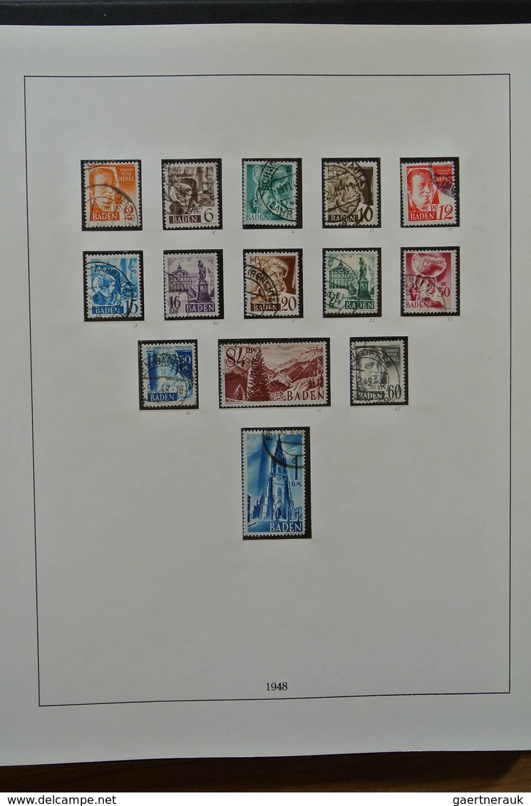 32589 Saarland und OPD Saarbrücken: 1945-1959. Very well filled, MNH, mint hinged and used collection Saar