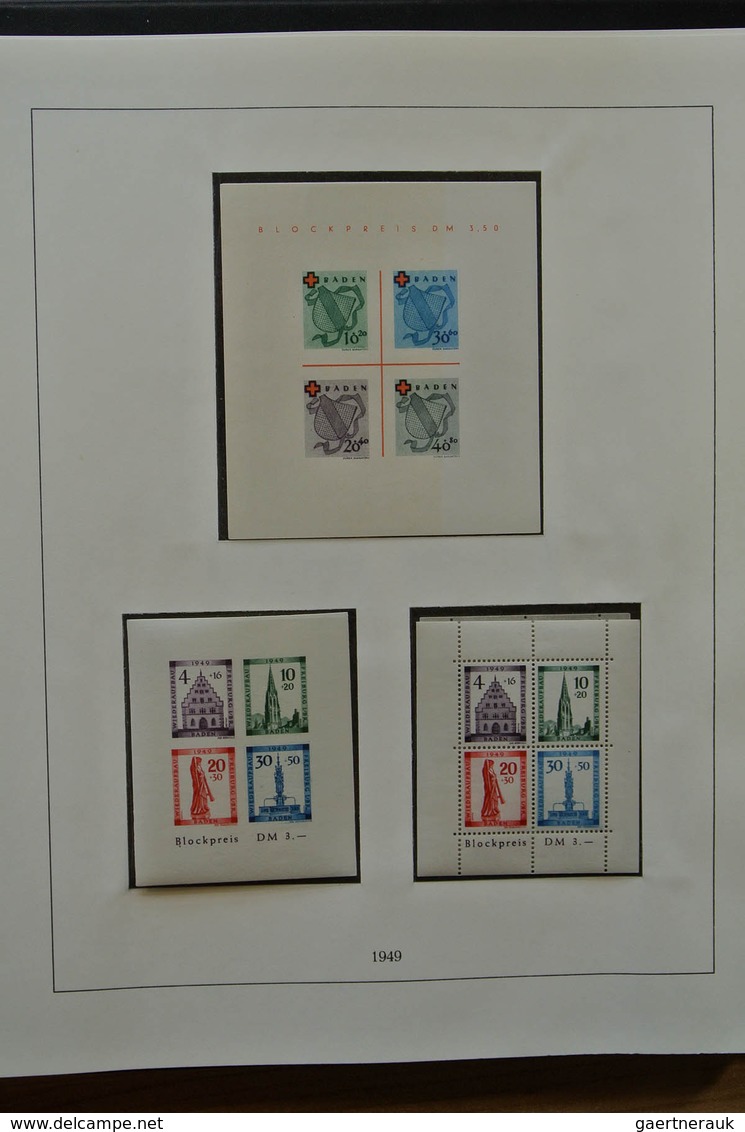 32589 Saarland und OPD Saarbrücken: 1945-1959. Very well filled, MNH, mint hinged and used collection Saar