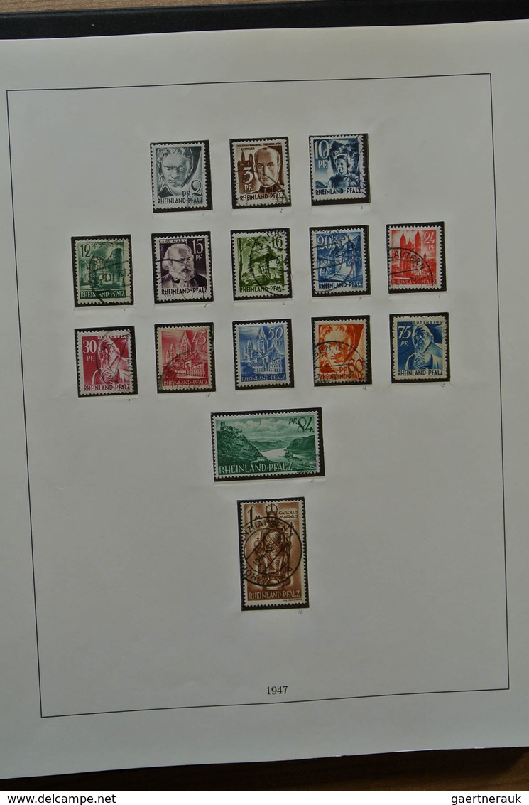 32589 Saarland und OPD Saarbrücken: 1945-1959. Very well filled, MNH, mint hinged and used collection Saar