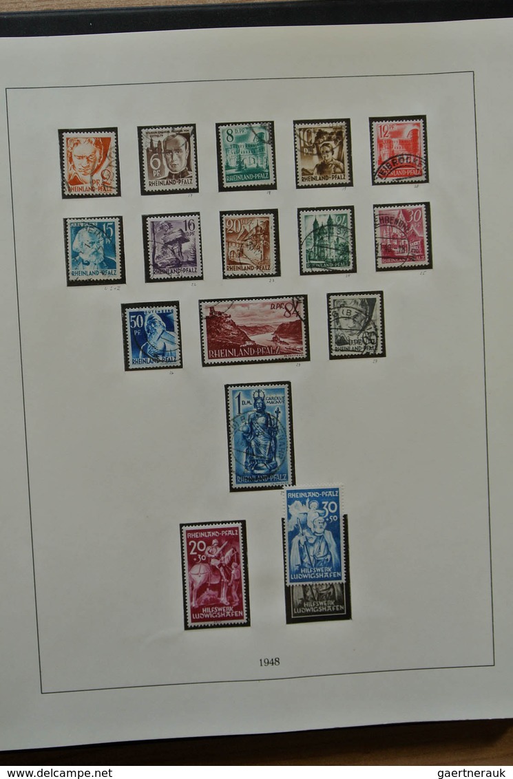 32589 Saarland und OPD Saarbrücken: 1945-1959. Very well filled, MNH, mint hinged and used collection Saar