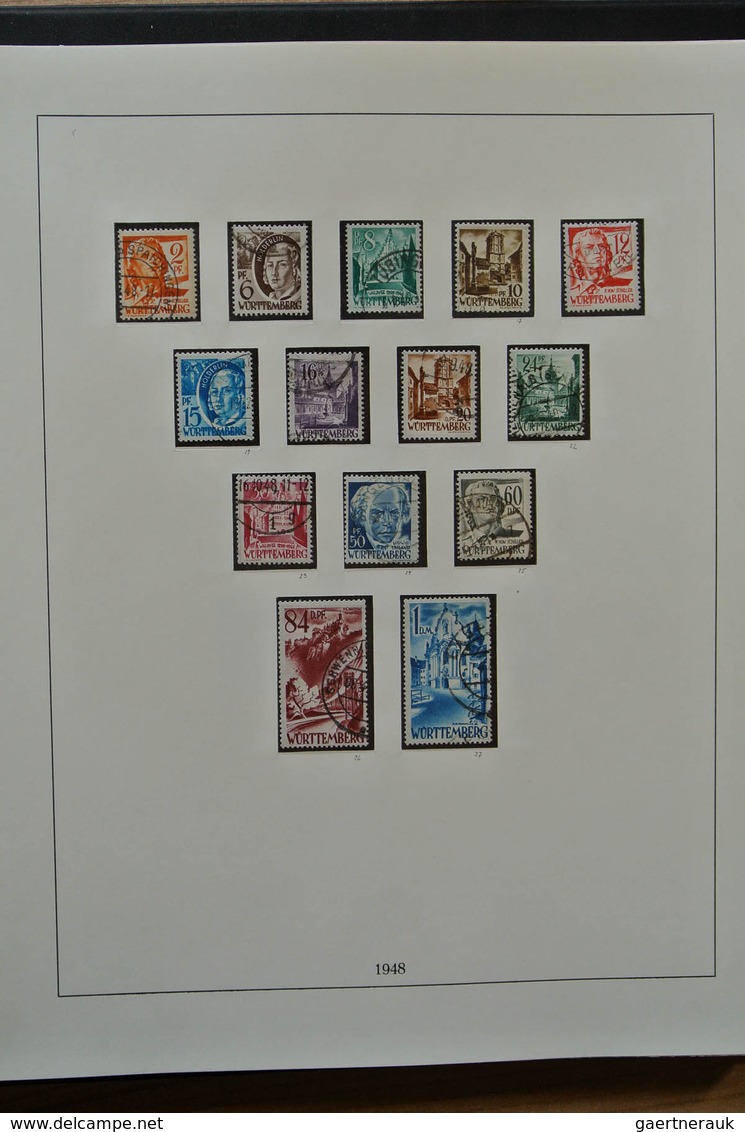 32589 Saarland und OPD Saarbrücken: 1945-1959. Very well filled, MNH, mint hinged and used collection Saar