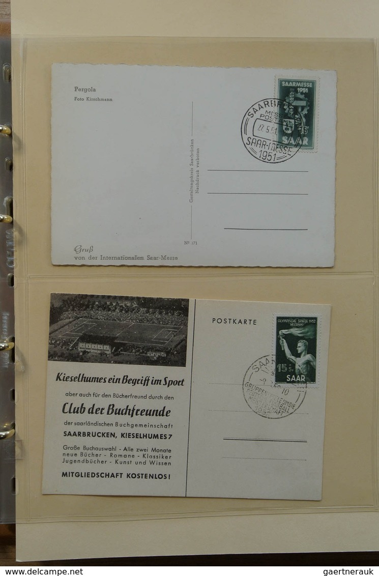 32592 Saarland Und OPD Saarbrücken: 1947-1959 Album With 54 Covers, FDC's And Cards Of Saar 1947-1959, Inc - Andere & Zonder Classificatie