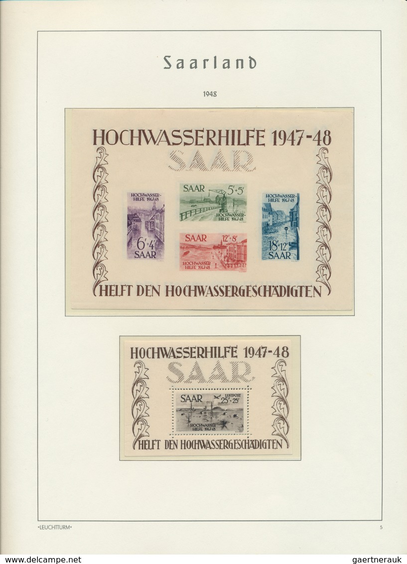 32596 Saarland (1947/56): 1947/1959, In Den Hauptnummern Komplette Postfrische Sammlung (incl. Dienst) Auf - Ongebruikt