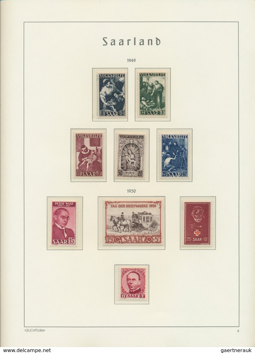 32596 Saarland (1947/56): 1947/1959, In Den Hauptnummern Komplette Postfrische Sammlung (incl. Dienst) Auf - Ongebruikt