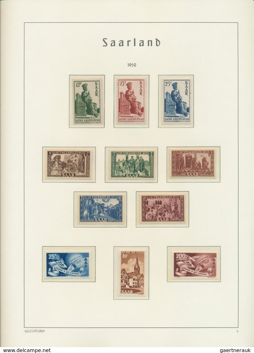 32596 Saarland (1947/56): 1947/1959, In Den Hauptnummern Komplette Postfrische Sammlung (incl. Dienst) Auf - Ongebruikt