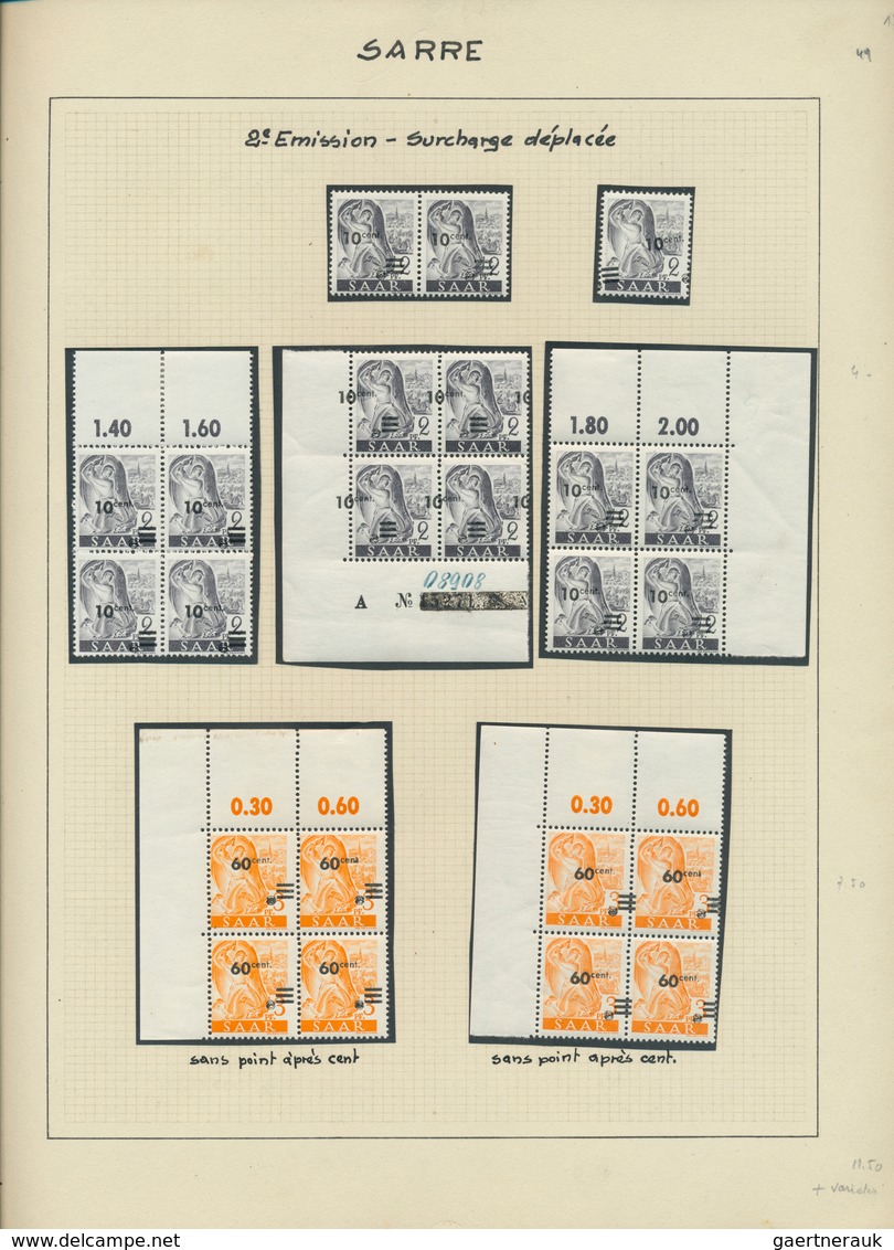 32600 Saarland (1947/56): 1947, Meist Ungebrauchte, Alte Spezial-Sammlung Der Aufdruck-Ausgabe 1947 (Neuau - Ungebraucht