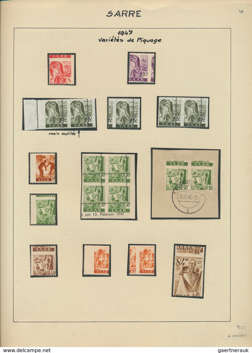 32600 Saarland (1947/56): 1947, Meist Ungebrauchte, Alte Spezial-Sammlung Der Aufdruck-Ausgabe 1947 (Neuau - Ongebruikt