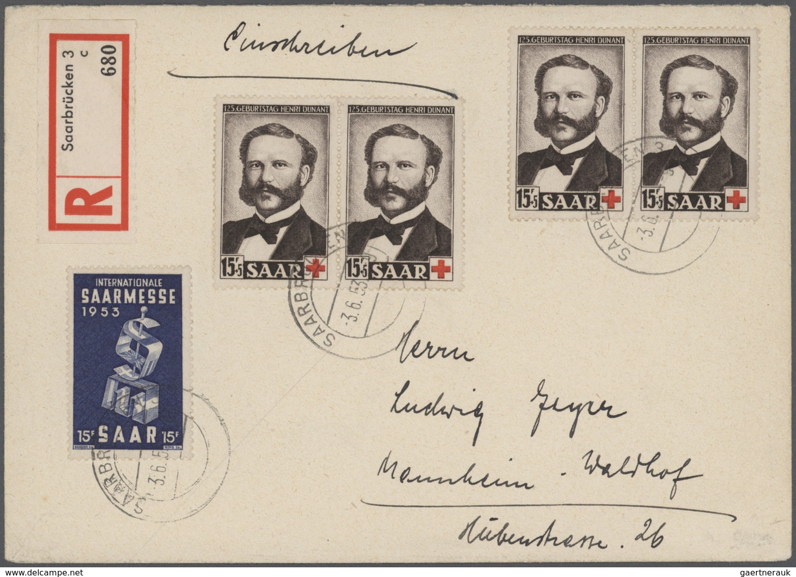 32603 Saarland (1947/56): 1952 - 1956, Bestand Von 140 Karten Und Briefen, Dabei Interessante Frankaturen, - Ongebruikt