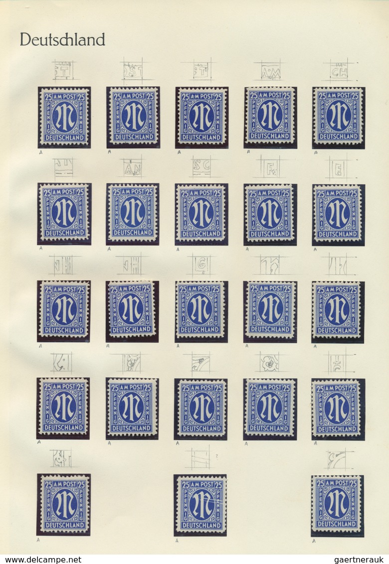 32614 Bizone: 1945/1946, AM-POST, Spezial-Sammlung Von Fast 500 Einzelmarken Amerikanischer Und Deutscher - Andere & Zonder Classificatie