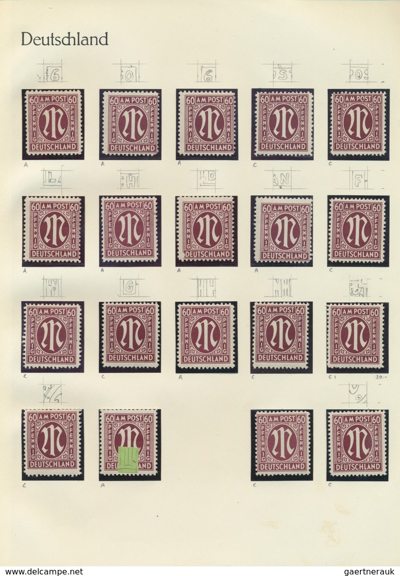 32614 Bizone: 1945/1946, AM-POST, Spezial-Sammlung Von Fast 500 Einzelmarken Amerikanischer Und Deutscher - Sonstige & Ohne Zuordnung