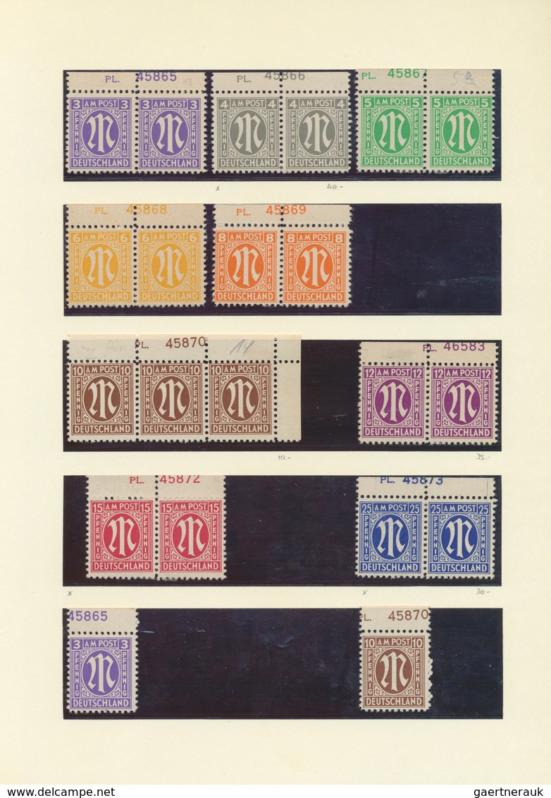 32615 Bizone: 1945/1946, AM-POST, Spezialsammlung Von über 250 Marken Aller 3 Drucke, Dabei Farben, Zähnun - Andere & Zonder Classificatie