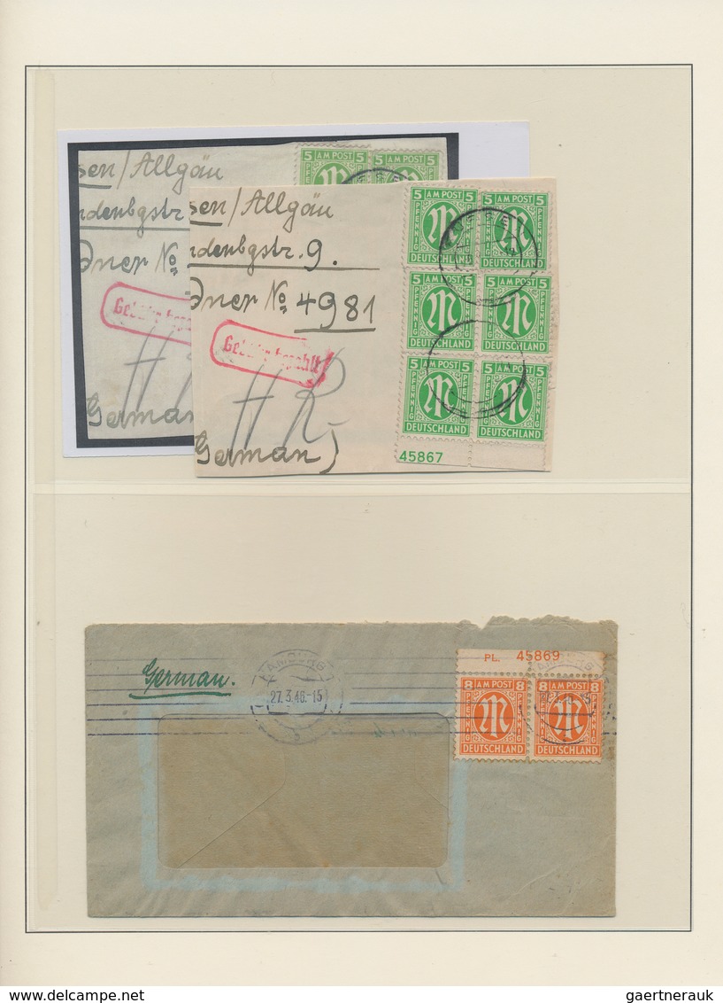 32616 Bizone: 1945/49, gestempelte gut ausgebaute Bizone & Kontrollrat-Sammlung mit schönem AM-Post-Teil (