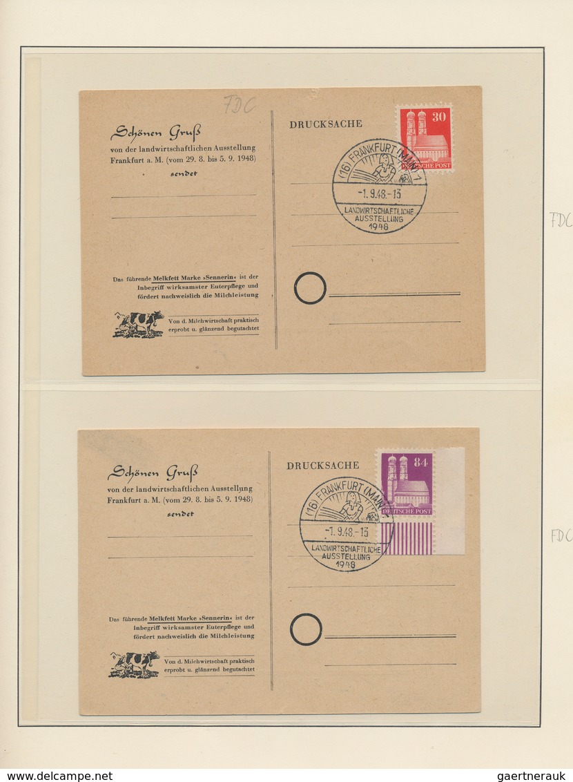 32616 Bizone: 1945/49, gestempelte gut ausgebaute Bizone & Kontrollrat-Sammlung mit schönem AM-Post-Teil (