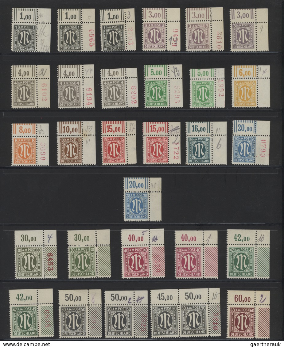 32619 Bizone: 1945/49, postfrische gut ausgebaute Bizone & Kontrollrat-Sammlung mit schönem AM-Post- und P