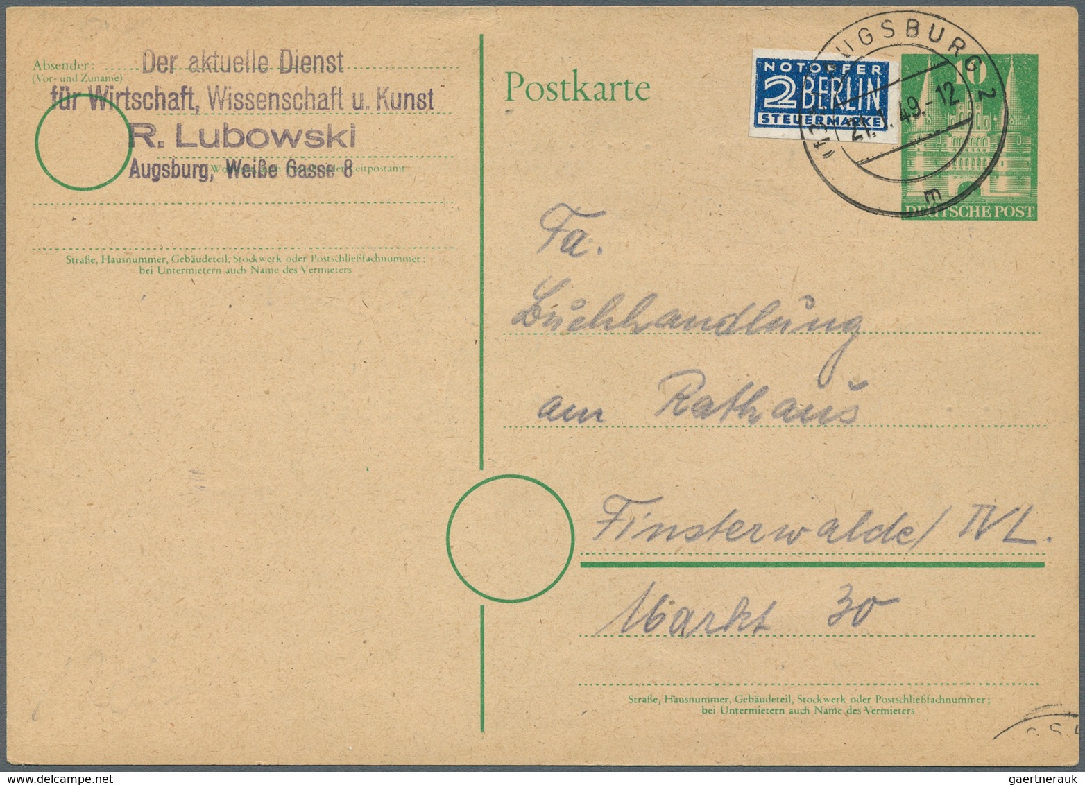 32625 Bizone: 1948/1959, Bizone Und Etwas Bund Meist Bis 1950/1951, Posten Von Ca. 230 Briefen Und Karten, - Otros & Sin Clasificación