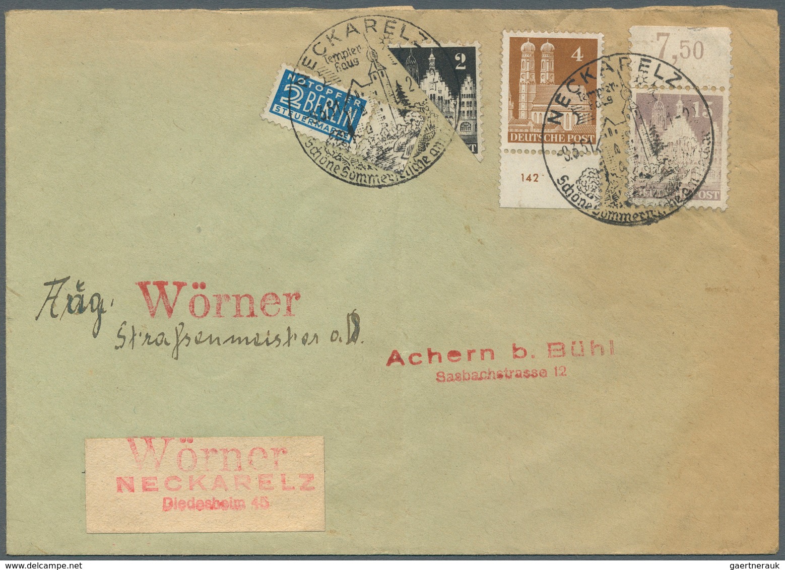 32625 Bizone: 1948/1959, Bizone und etwas Bund meist bis 1950/1951, Posten von ca. 230 Briefen und Karten,