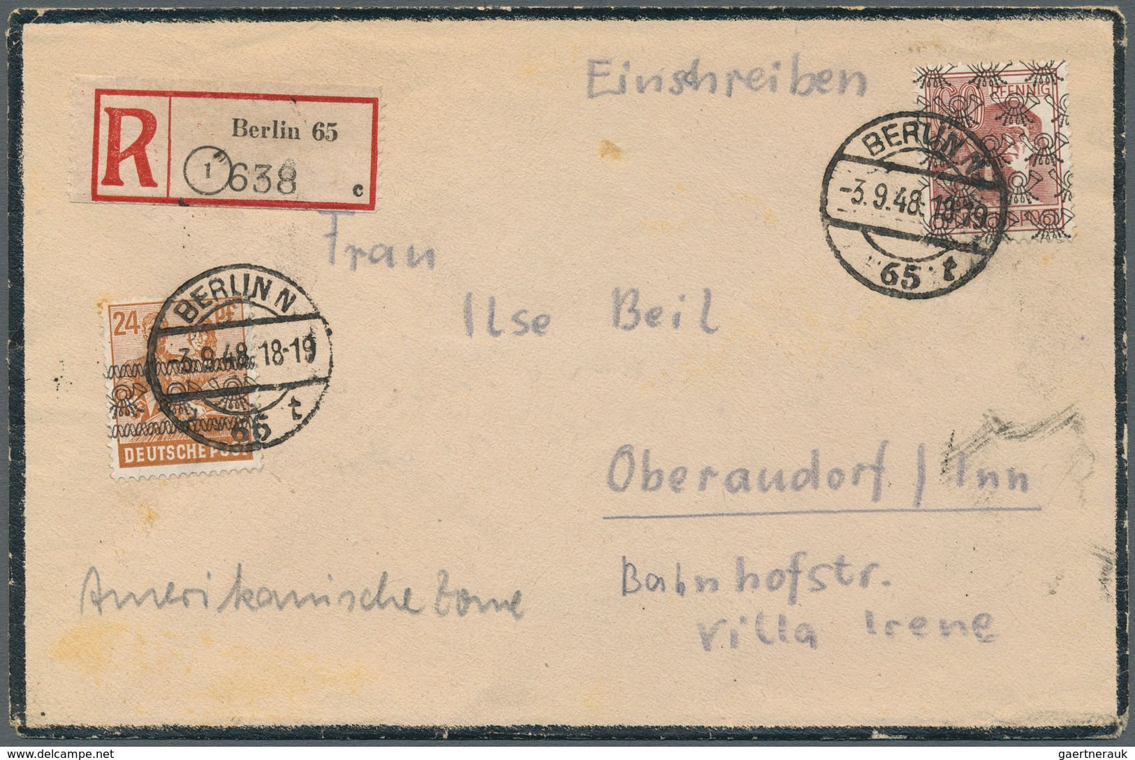 32625 Bizone: 1948/1959, Bizone und etwas Bund meist bis 1950/1951, Posten von ca. 230 Briefen und Karten,