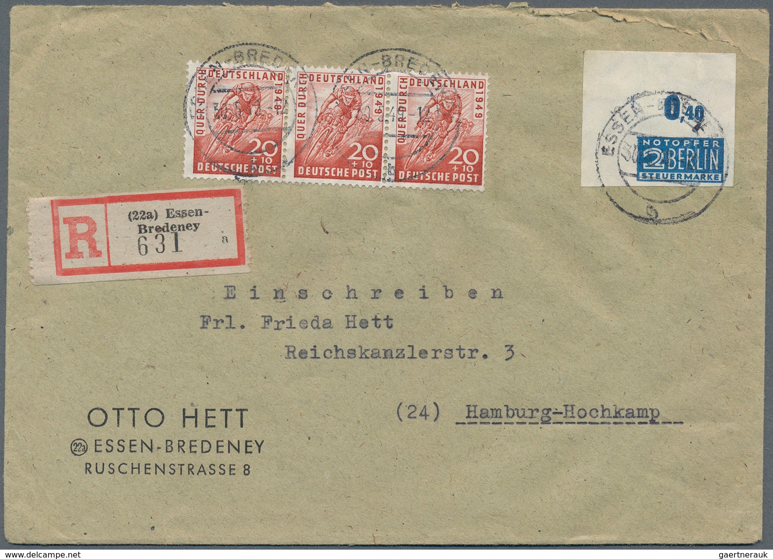 32627 Bizone: 1948-1950, Sammlung mit 350 Briefen FDC, Sonderkarten und anderen Belegen, es wurden nur Son