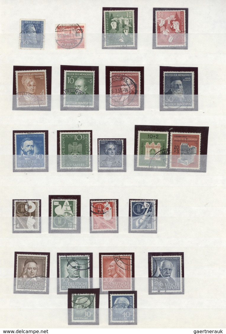 32654 Bundesrepublik Deutschland: 1946/1960, Bizone/Bund, Sauber Gestempelte Kleine Sammlung, Dabei Export - Andere & Zonder Classificatie