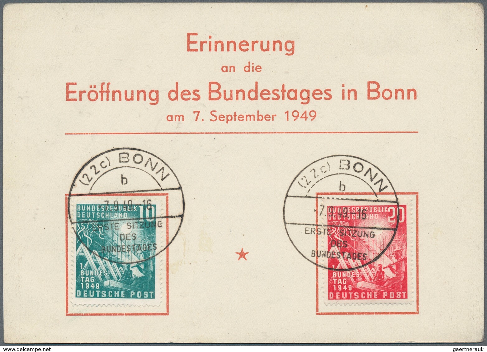 32659 Bundesrepublik Deutschland: 1948/1959, Steckkartenpartie (ab Etwas Bizone) Mit Mittleren Und Bessere - Andere & Zonder Classificatie