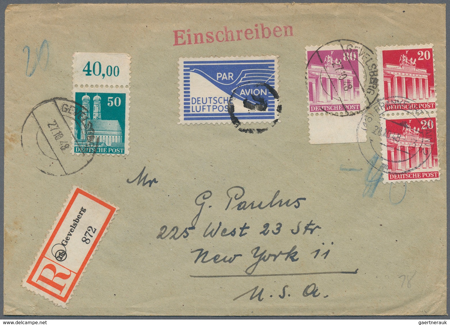 32662 Bundesrepublik Deutschland: 1948/85 (ca.), Posten von ca. 60 aussergewöhnlichen ehemaligen Einzellos