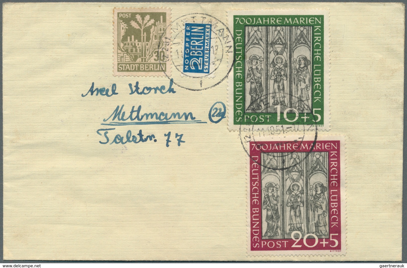 32700 Bundesrepublik Deutschland: 1949/1954, Lot Von Zehn Briefen Und Karten (incl. Einer Vorderseite), Da - Andere & Zonder Classificatie