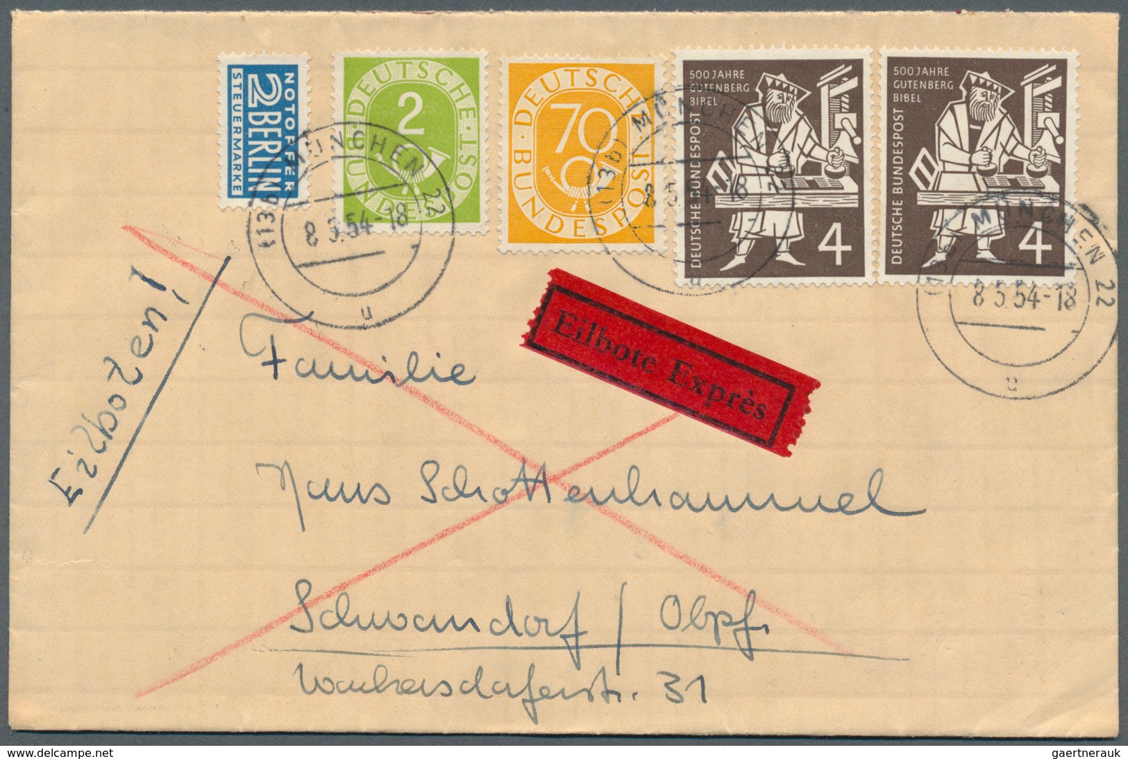 32726 Bundesrepublik Deutschland: 1950/1970 (ca.), Vielseitiger Bestand Von Ca. 830 Briefen/Karten Mit Dek - Andere & Zonder Classificatie