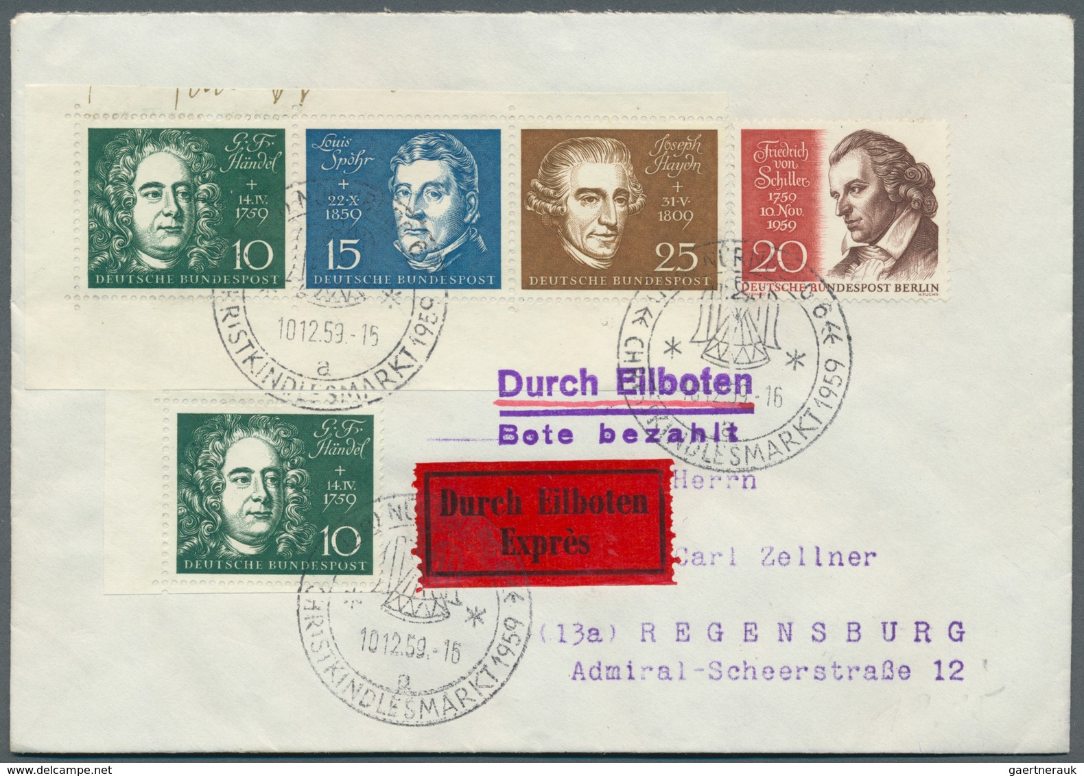 32726 Bundesrepublik Deutschland: 1950/1970 (ca.), vielseitiger Bestand von ca. 830 Briefen/Karten mit dek