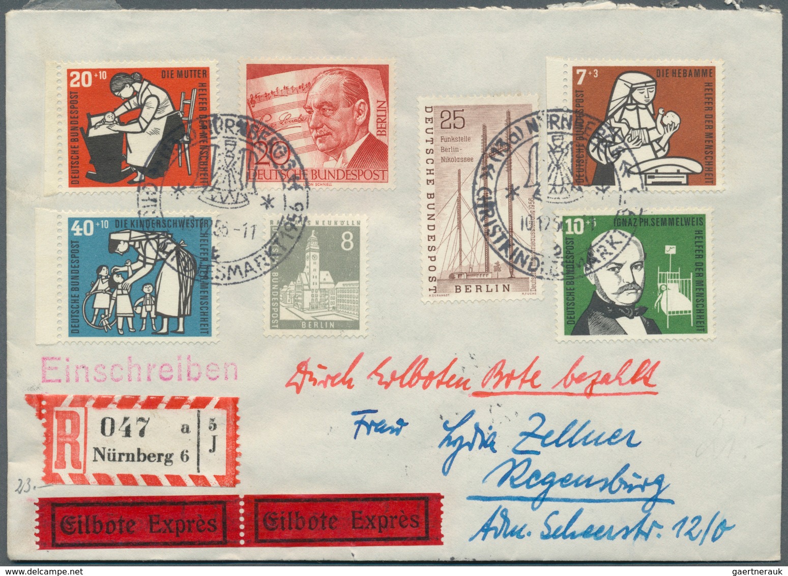 32726 Bundesrepublik Deutschland: 1950/1970 (ca.), vielseitiger Bestand von ca. 830 Briefen/Karten mit dek