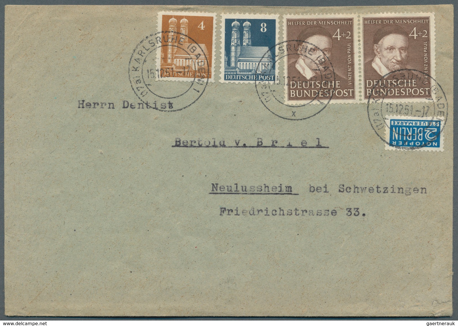 32726 Bundesrepublik Deutschland: 1950/1970 (ca.), vielseitiger Bestand von ca. 830 Briefen/Karten mit dek