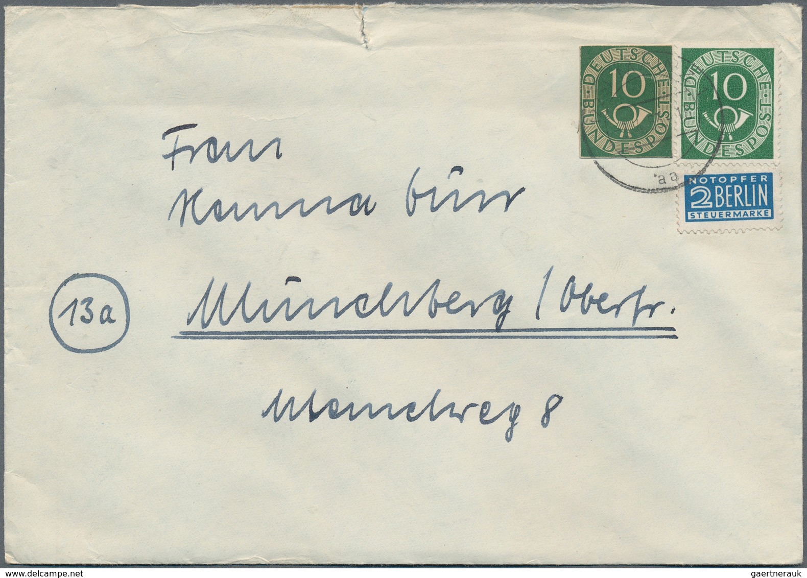 32727 Bundesrepublik Deutschland: 1950/1958, Partie Von 33 Briefen/Karten Mit Dauerserien-Frankaturen Meis - Andere & Zonder Classificatie