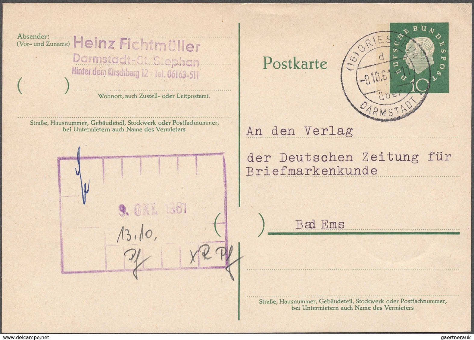 32731 Bundesrepublik Deutschland: 1950/97, interessanter Posten mit 233 Ganzsachen, darunter Spitzenstücke