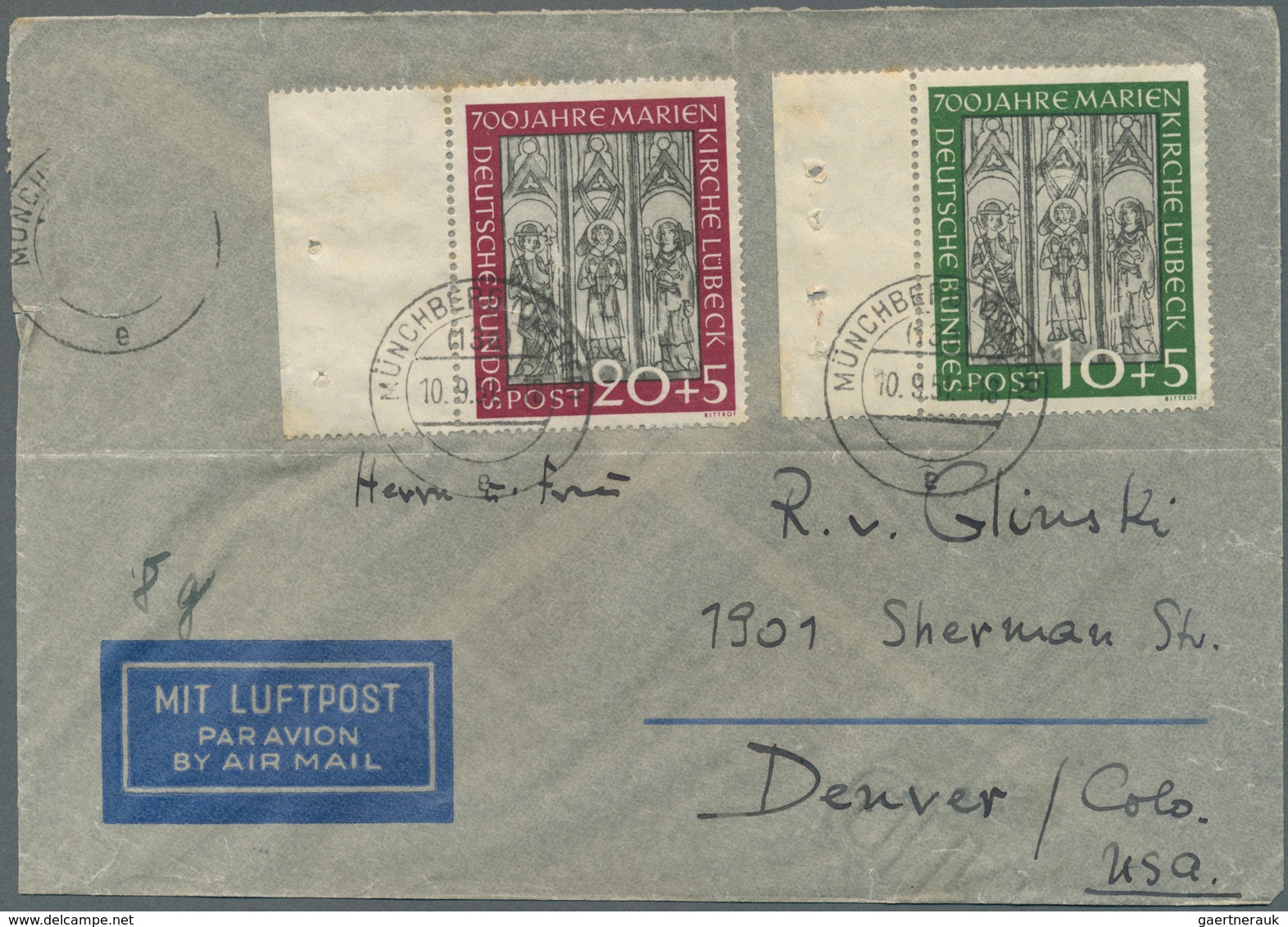 32736 Bundesrepublik Deutschland: 1951/1960, Partie Von 23 Briefen/Karten Mit Sondermarken-Frankaturen (te - Sonstige & Ohne Zuordnung