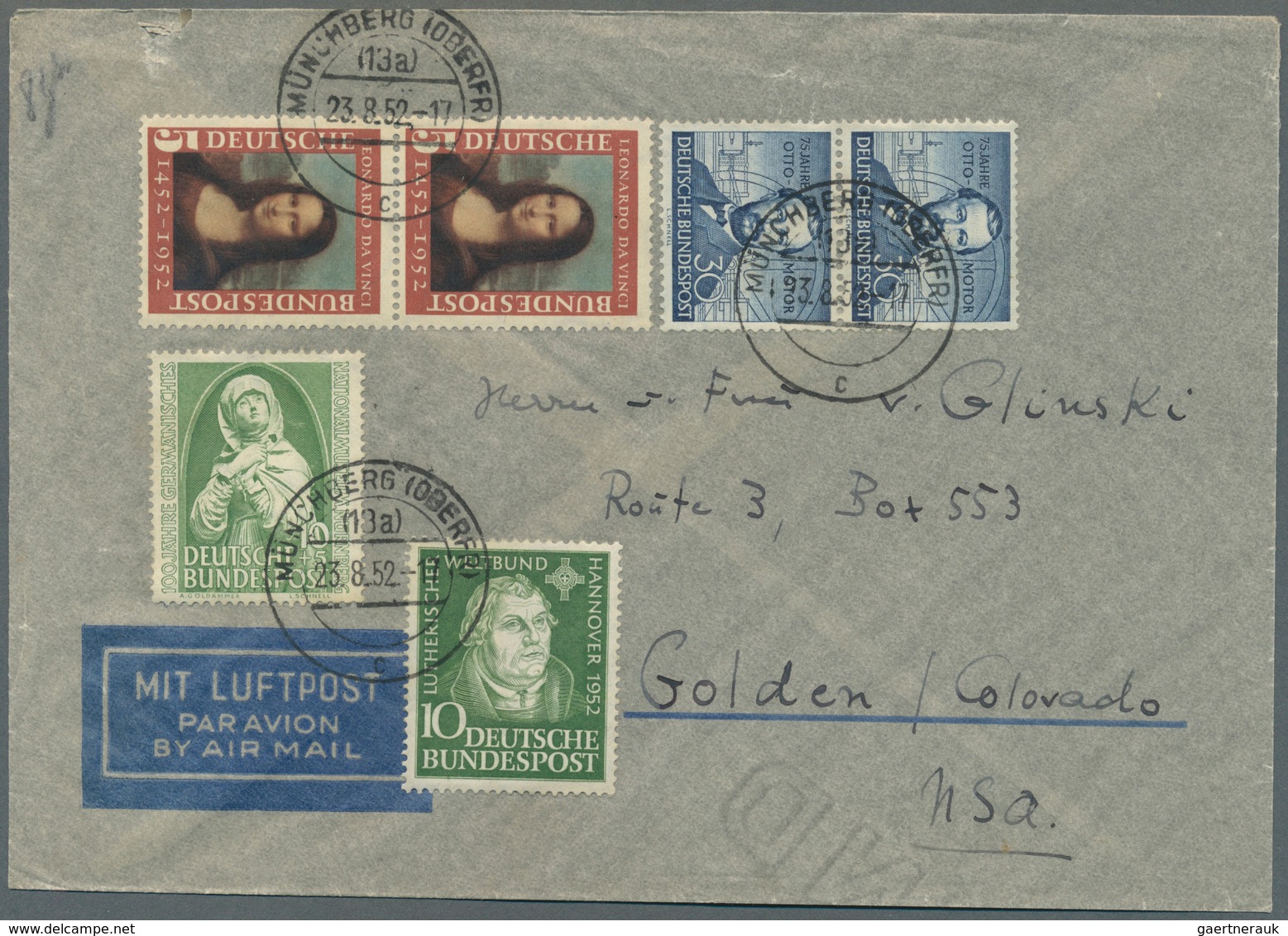 32740 Bundesrepublik Deutschland: 1952/1961, Partie Von 25 Briefen/Karten Mit Sondermarken-Frankaturen (te - Sonstige & Ohne Zuordnung