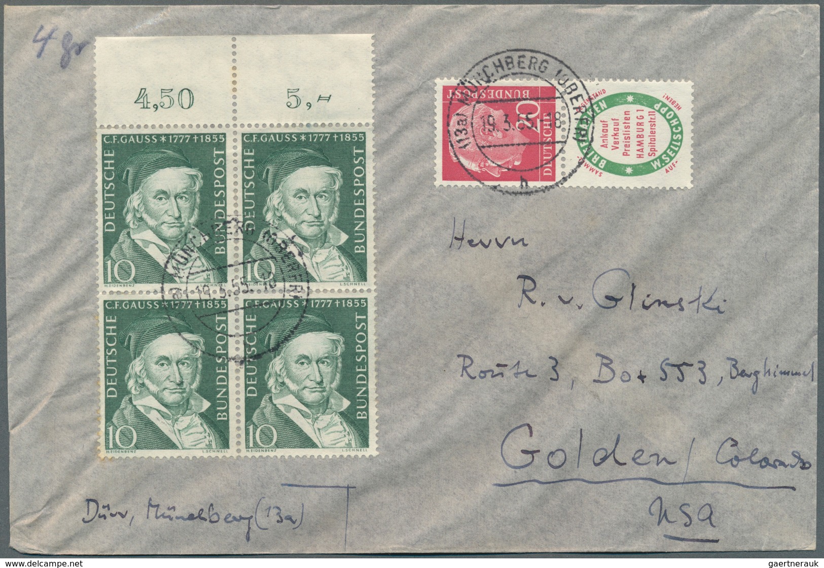 32740 Bundesrepublik Deutschland: 1952/1961, Partie von 25 Briefen/Karten mit Sondermarken-Frankaturen (te