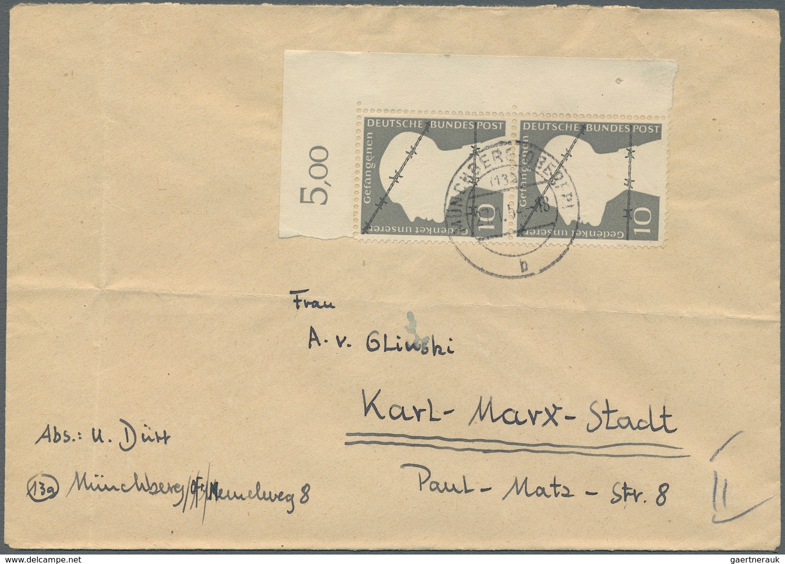 32745 Bundesrepublik Deutschland: 1953/1961, Partie Von 61 Briefen/Karten Mit Sondermarken-Einzel- Und Meh - Andere & Zonder Classificatie